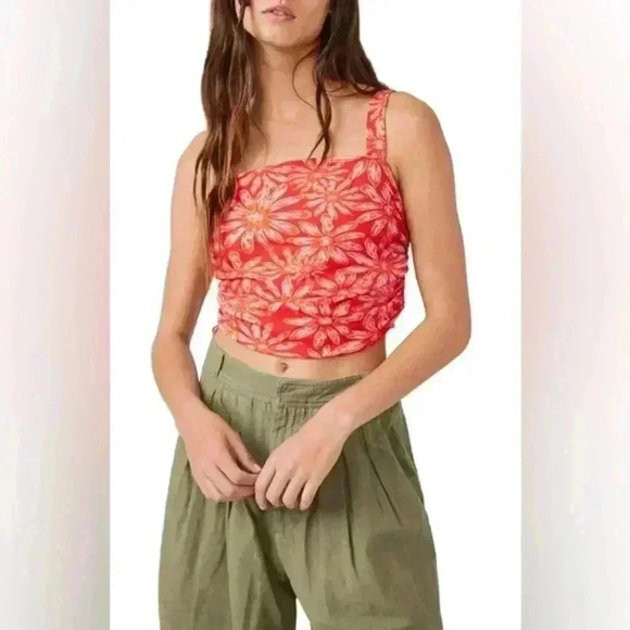 Free People Tops - Free People All Tied Up Crop Tank Size XS Boho Festival Rave Floral Backless
